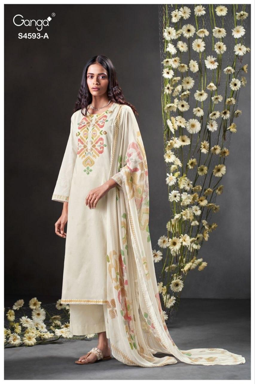 Evara 4593 Ganga Organdy Plazzo Style Suits Supplier India