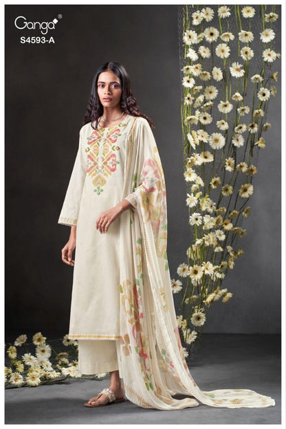 Evara 4593 Ganga Organdy Plazzo Style Suits Supplier India