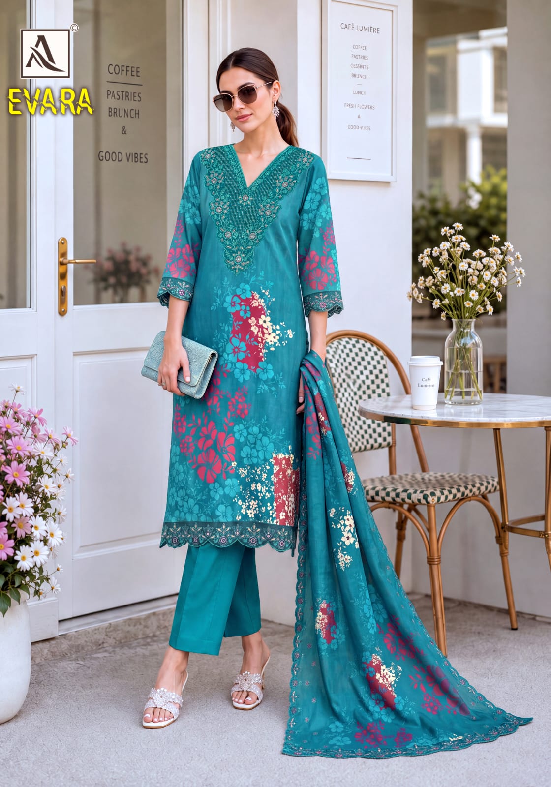 Evara Alok Viscose Maslin Karachi Salwar Suits Manufacturer India