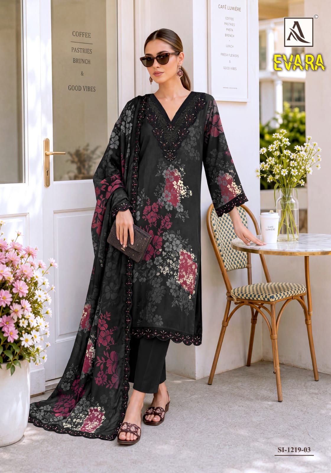 Evara Alok Viscose Maslin Karachi Salwar Suits Manufacturer India