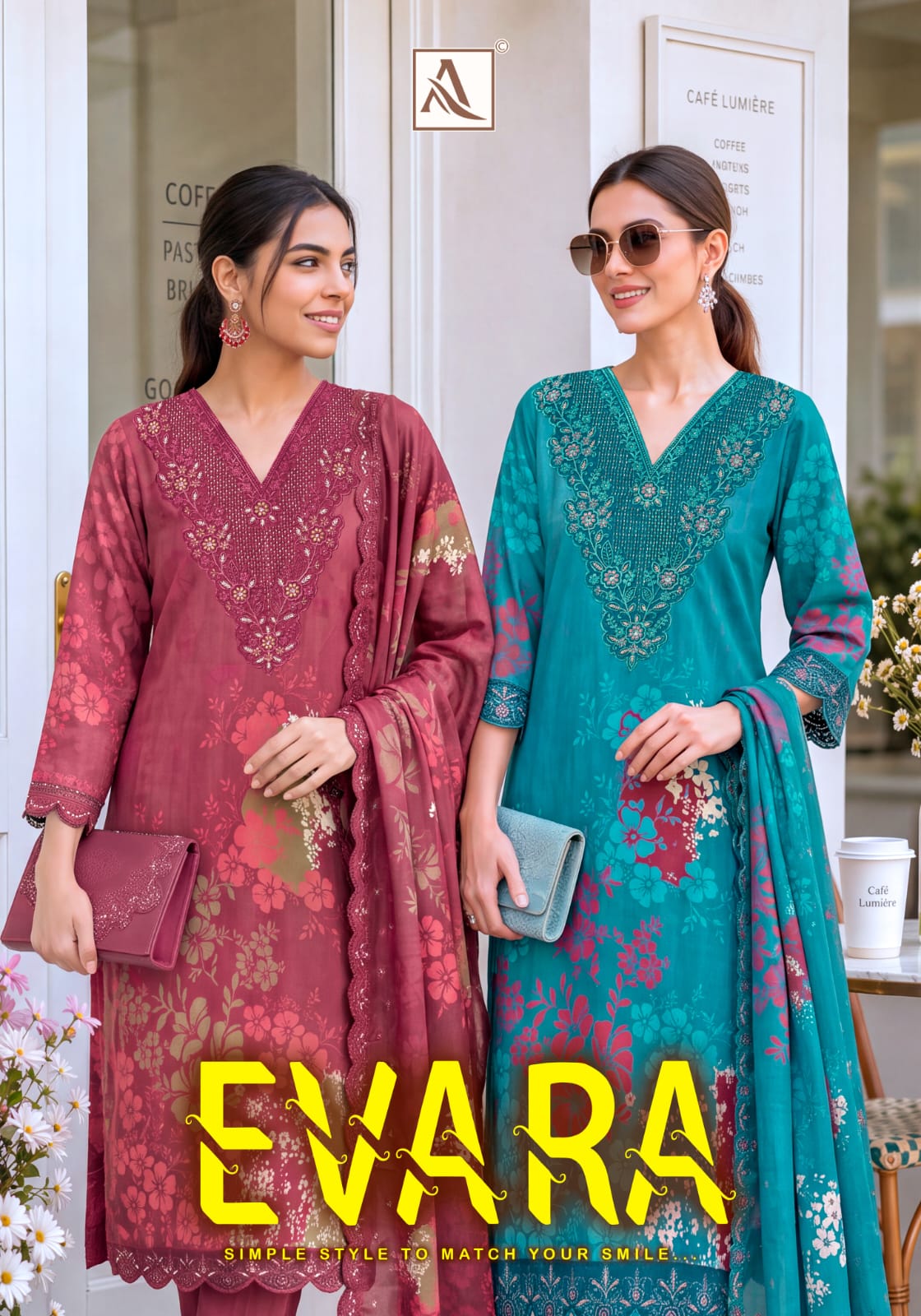 Evara Alok Viscose Maslin Karachi Salwar Suits Manufacturer India