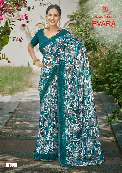 Evara Vol 1 Kashvi Creation Georgette Sarees Exporter Gujarat