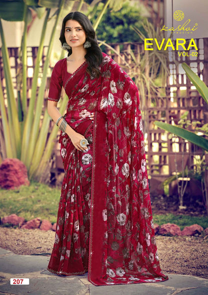 Evara Vol 2 Kashvi Creation Georgette Sarees Wholesale Price