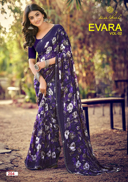 Evara Vol 2 Kashvi Creation Georgette Sarees Wholesale Price