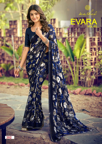 Evara Vol 2 Kashvi Creation Georgette Sarees Wholesale Price