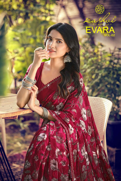 Evara Vol 2 Kashvi Creation Georgette Sarees Wholesale Price