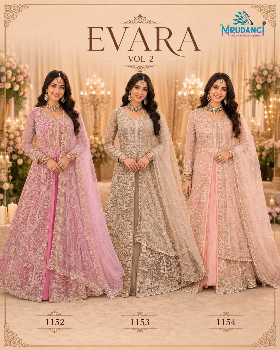 Evara Vol 2 Mrudangi Net Indo Western Pair Wholesale Price