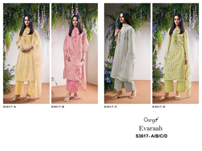 Evaraah 3617 Ganga Premium Cotton Plazzo Style Suits Wholesaler Ahmedabad