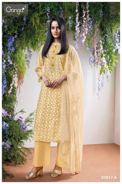 Evaraah 3617 Ganga Premium Cotton Plazzo Style Suits Wholesaler Ahmedabad