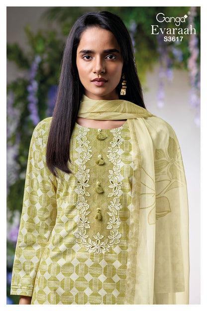 Evaraah 3617 Ganga Premium Cotton Plazzo Style Suits Wholesaler Ahmedabad