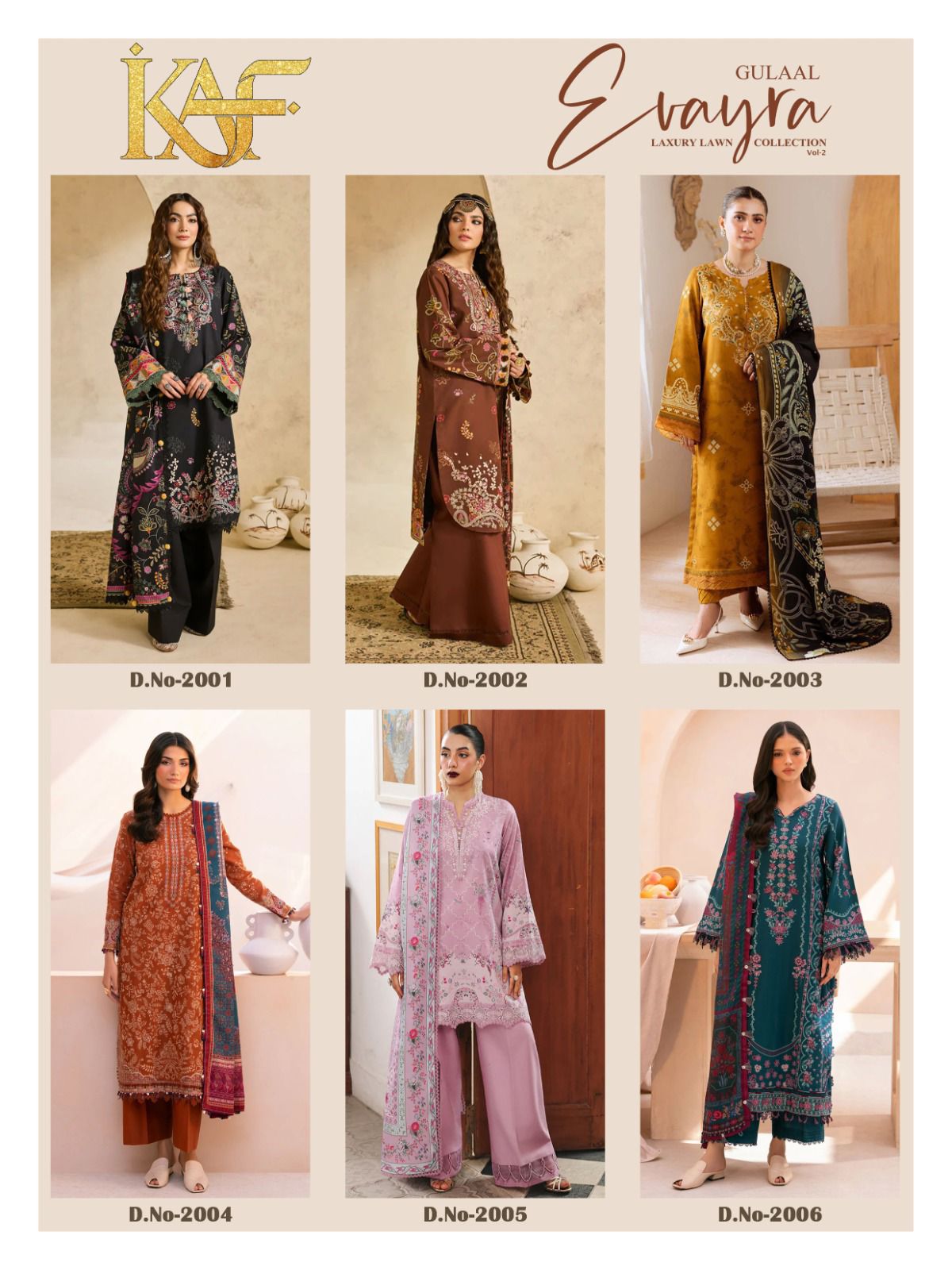 Evayra Gulaal Vol 2 Kaf Cotton Karachi Salwar Suits Supplier