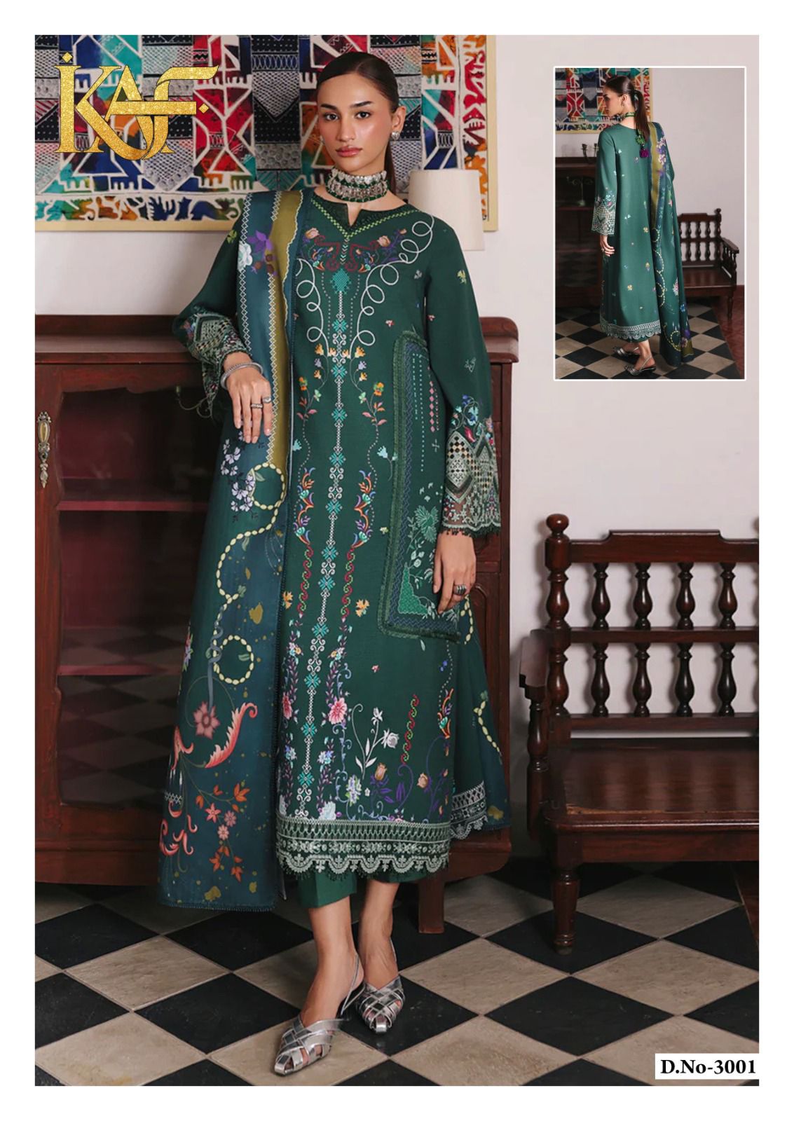 Evayra Gulaal Vol 3 Kaf Lawn Cotton Karachi Salwar Suits Supplier Ahmedabad