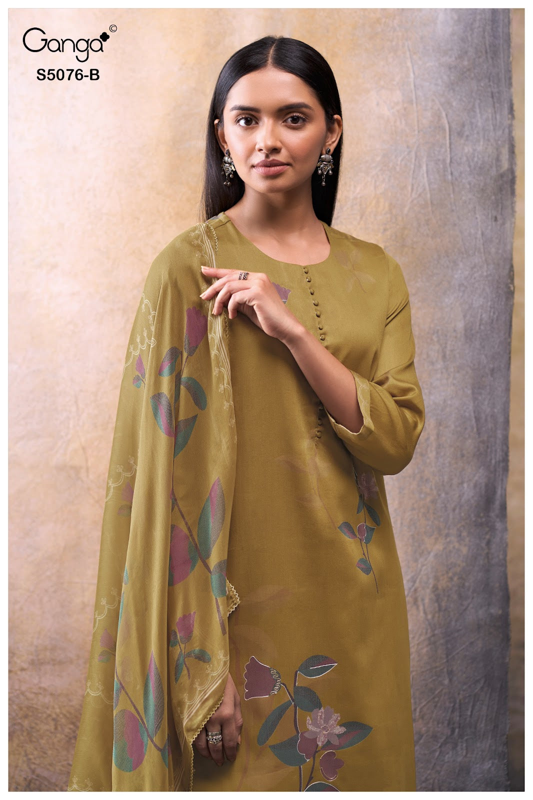 Evelia S5076 Ganga Cotton Satin Plazzo Style Suits Wholesale Rate