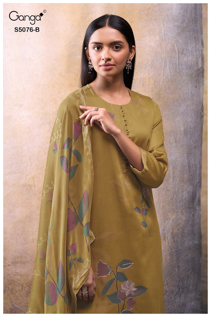 Evelia S5076 Ganga Cotton Satin Plazzo Style Suits Wholesale Rate