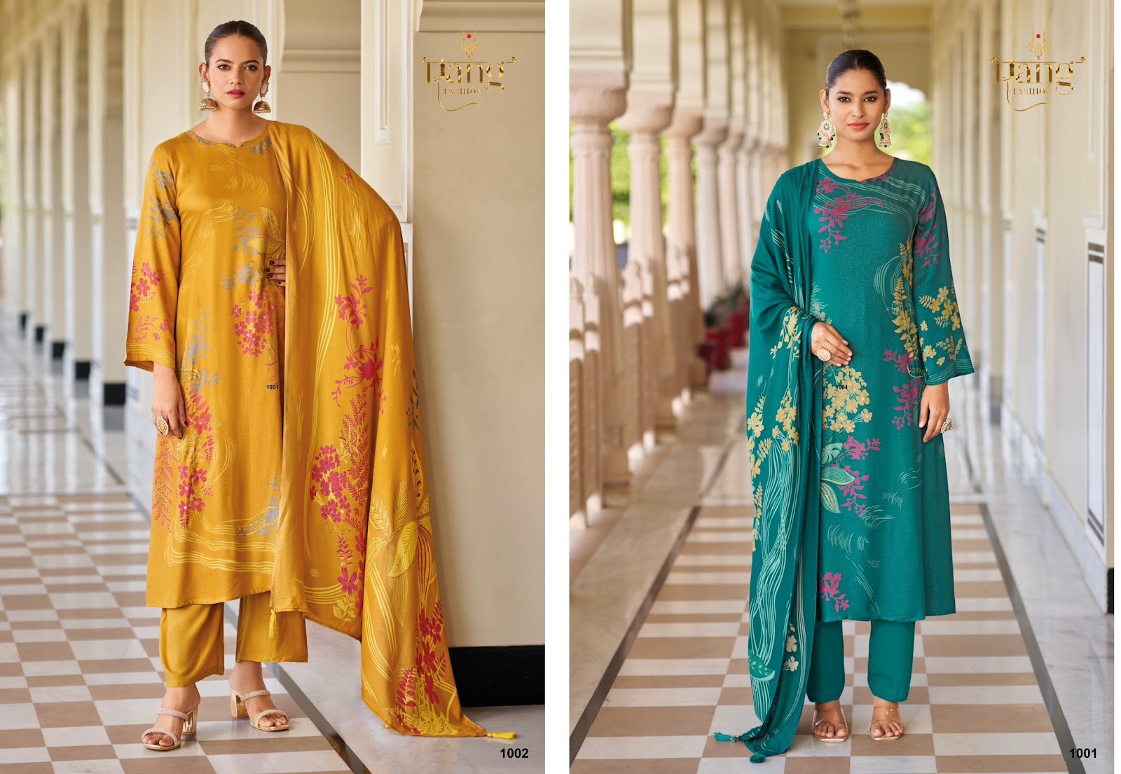Evelyn Rang Fashion Simmer Pashmina Suits Wholesaler Ahmedabad