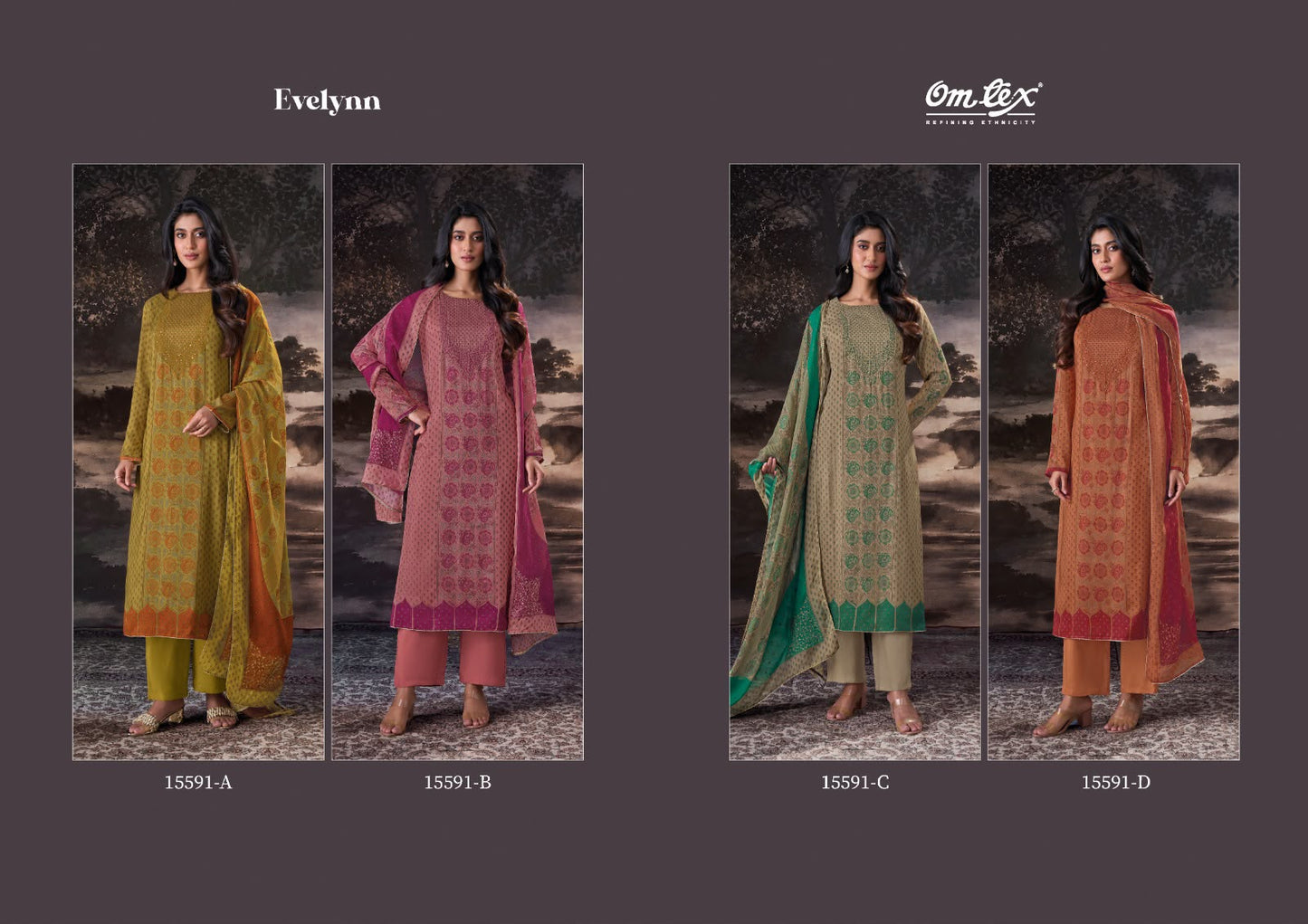 Evelynn Omtex Muslin Silk Pant Style Suits Supplier Ahmedabad