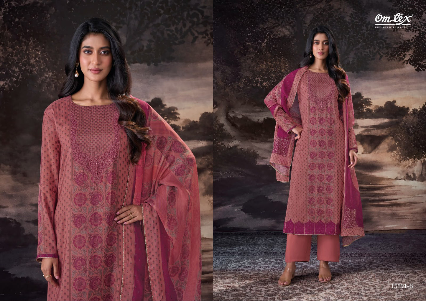 Evelynn Omtex Muslin Silk Pant Style Suits Supplier Ahmedabad