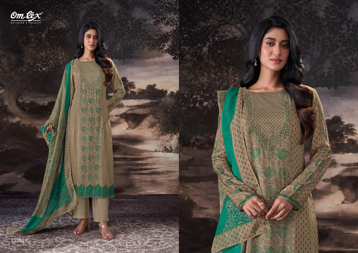 Evelynn Omtex Muslin Silk Pant Style Suits Supplier Ahmedabad