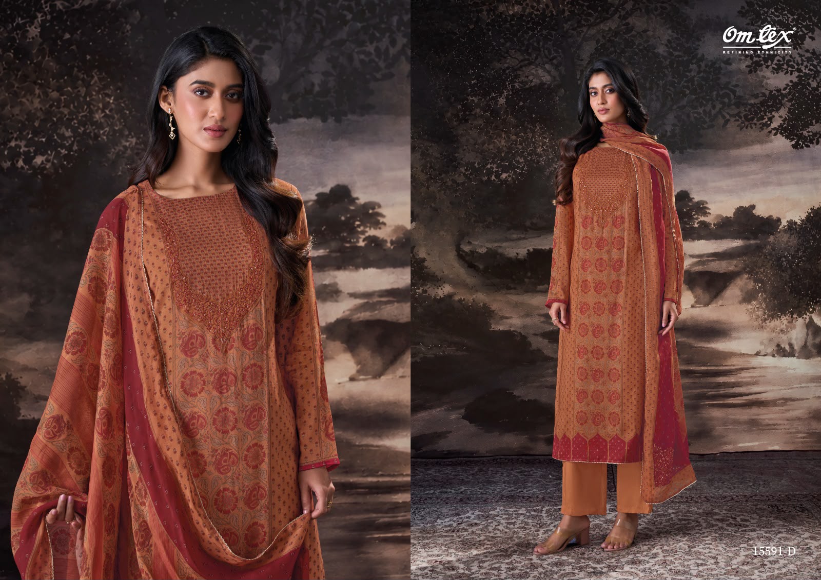 Evelynn Omtex Muslin Silk Pant Style Suits Supplier Ahmedabad