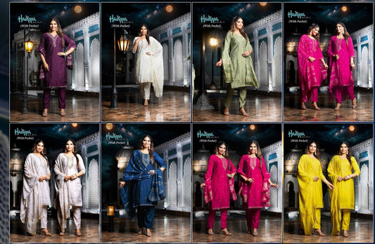 Evening Star Vol 1 Hadippa- Dont Upload Roman Silk Readymade Pant Style Suits Supplier Gujarat
