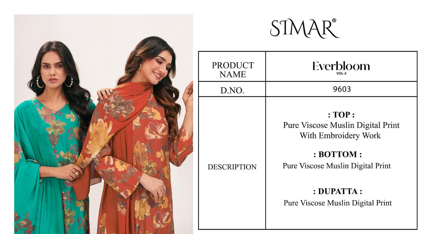 Everbloom Vol 2 Simar Viscose Muslin Pant Style Suits Exporter Gujarat