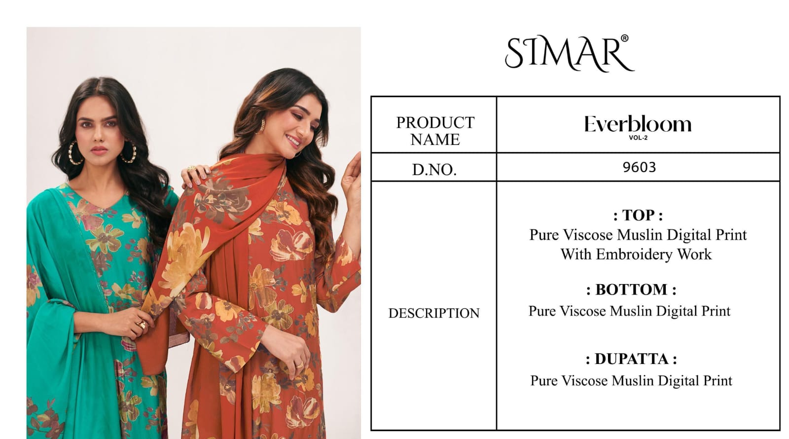 Everbloom Vol 2 Simar Viscose Muslin Pant Style Suits Exporter Gujarat
