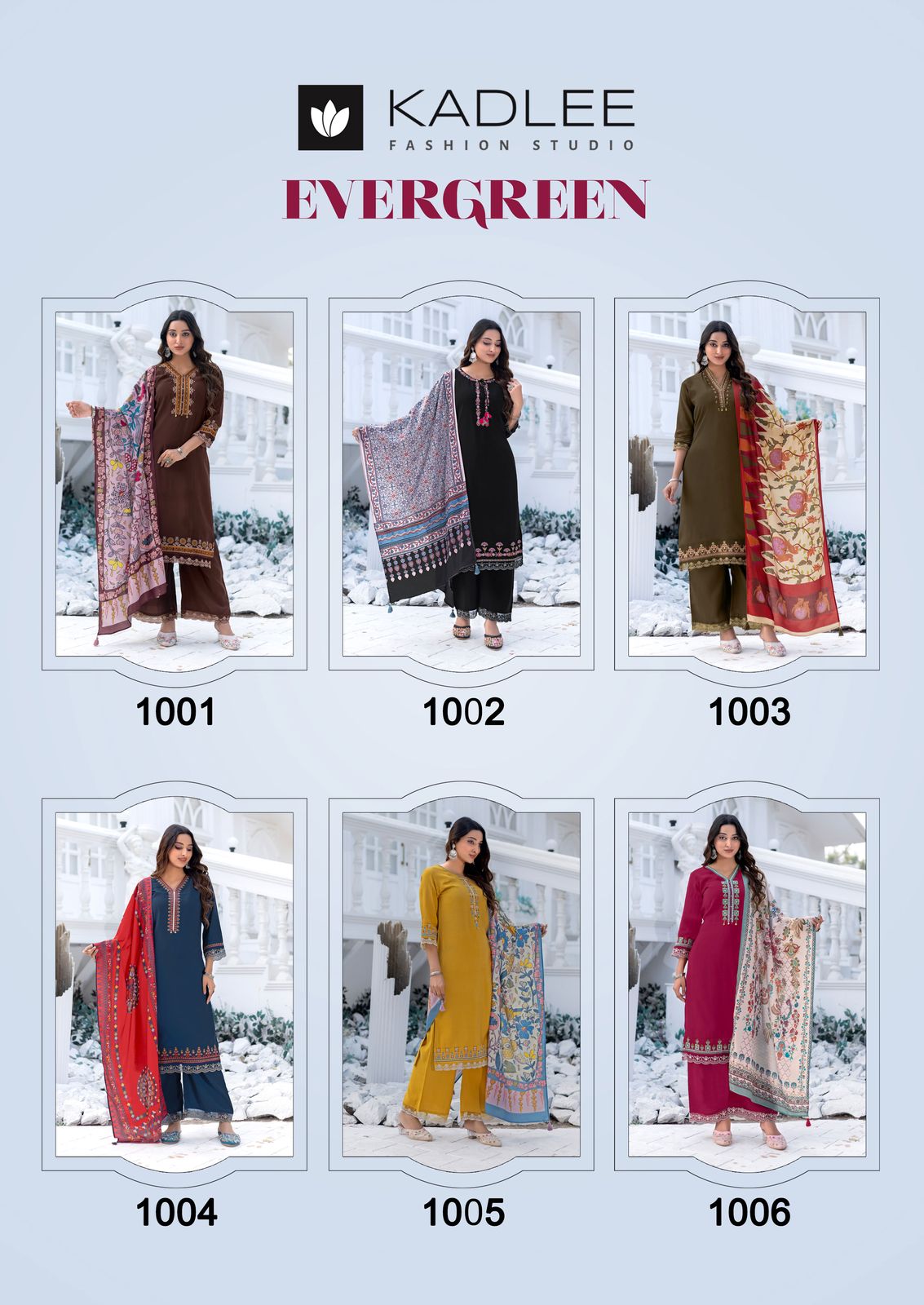 Evergreen Kadlee Viscose Silk Readymade Plazzo Style Suits Manufacturer India