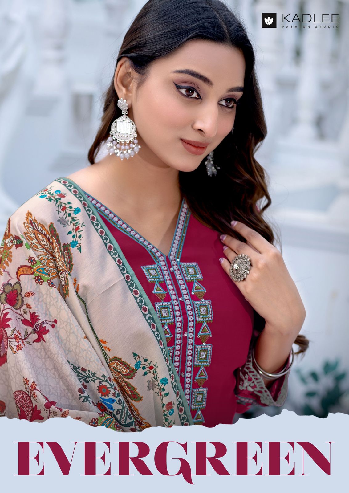 Evergreen Kadlee Viscose Silk Readymade Plazzo Style Suits Manufacturer India