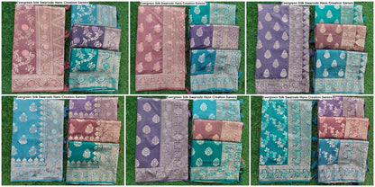 Evergreen Silk Swaroski Hans Creation Sarees Exporter