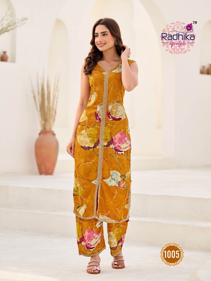 Evergreen Vol 1 Radhika Lifestyle Reyon Kurti Plazzo Set Manufacturer Ahmedabad