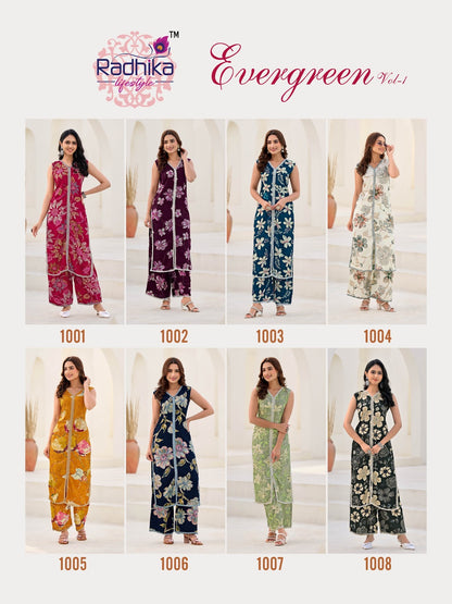 Evergreen Vol 1 Radhika Lifestyle Reyon Kurti Plazzo Set Manufacturer Ahmedabad