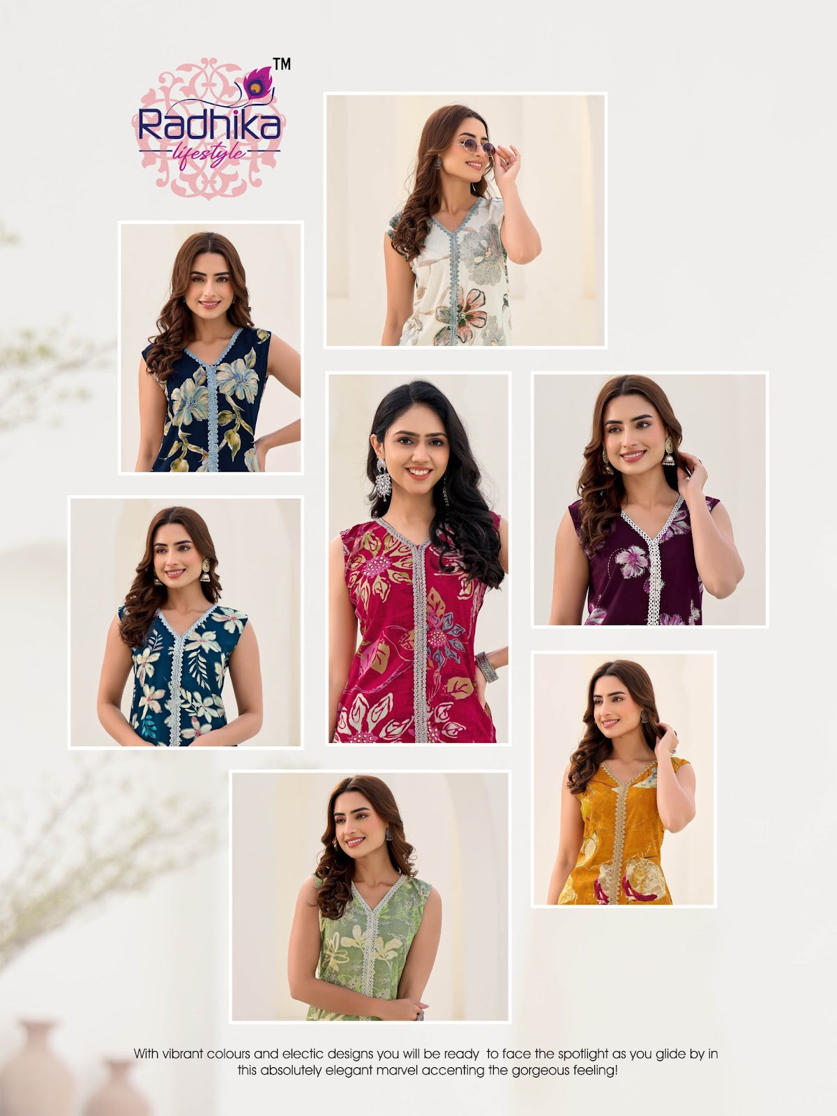Evergreen Vol 1 Radhika Lifestyle Reyon Kurti Plazzo Set Manufacturer Ahmedabad
