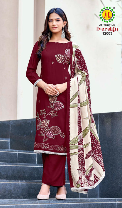 Eversign Vol 12 Jt Rayon Pant Style Suits Manufacturer India