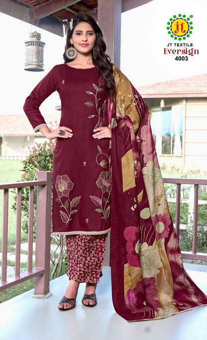 Eversign Vol 4 Jt Rayon Pant Style Suits Wholesaler Gujarat