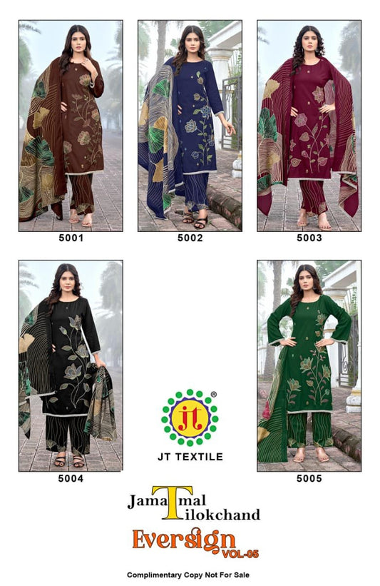 Eversign Vol 5 Jt Rayon Pant Style Suits Wholesale Rate