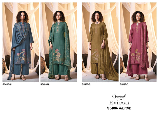 Eviesa S5406 Ganga Wool Pashmina Suits Wholesale Price
