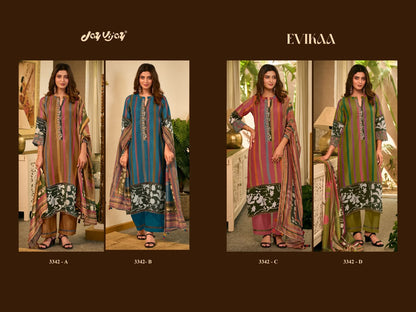 Evikaa 3342 Jay Vijay Mal Chanderi Pant Style Suits Manufacturer Ahmedabad