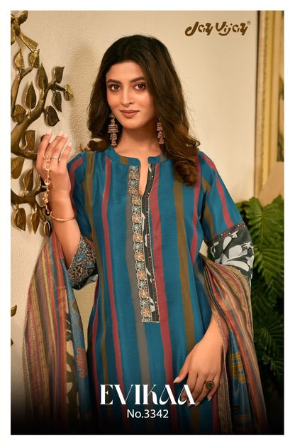 Evikaa 3342 Jay Vijay Mal Chanderi Pant Style Suits Manufacturer Ahmedabad