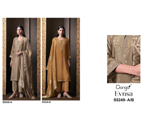 Evnsa S5249 Ganga Habutai Silk Pant Style Suits Wholesaler Gujarat