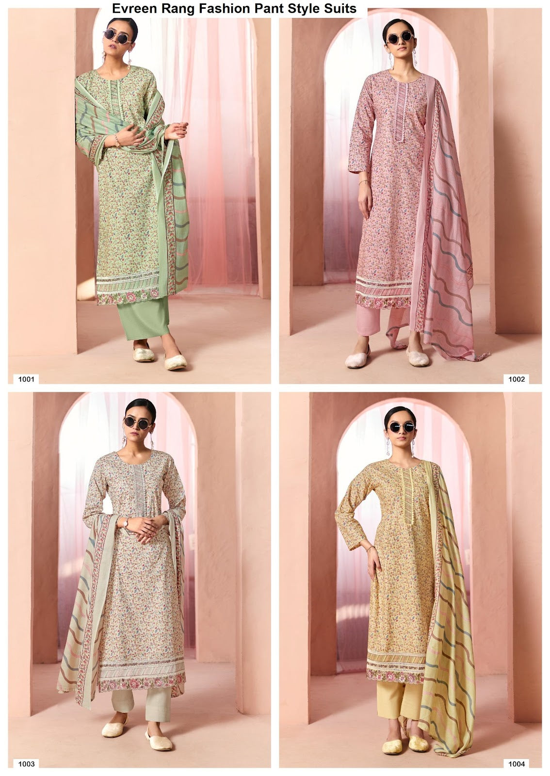 Evreen Rang Fashion Cotton Cambric Pant Style Suits Exporter Gujarat