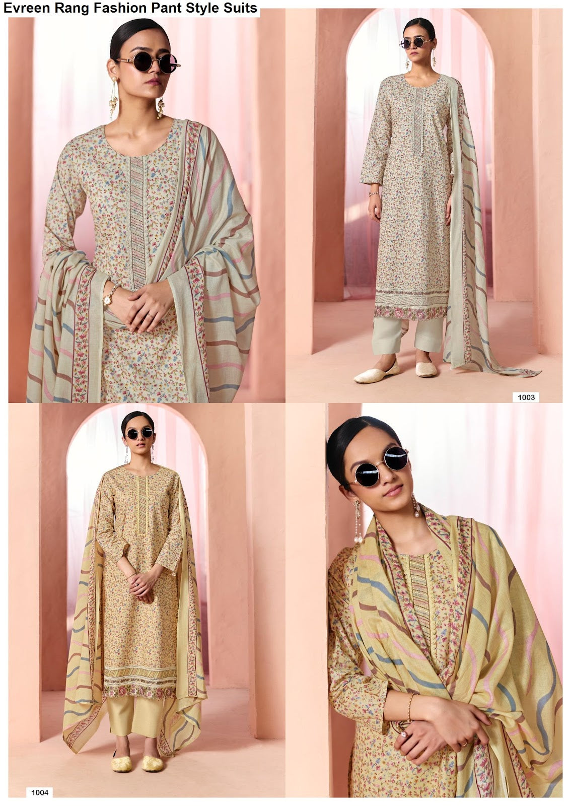 Evreen Rang Fashion Cotton Cambric Pant Style Suits Exporter Gujarat