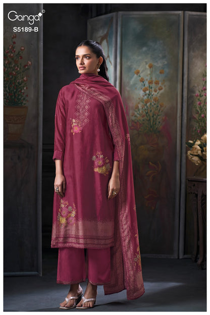 Evyra S5189 Ganga Russian Silk Pant Style Suits Manufacturer India