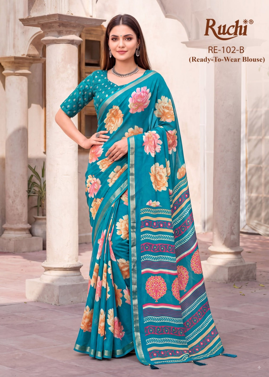 Exclusive Vol 102 Ruchi Georgette Sarees Exporter Gujarat