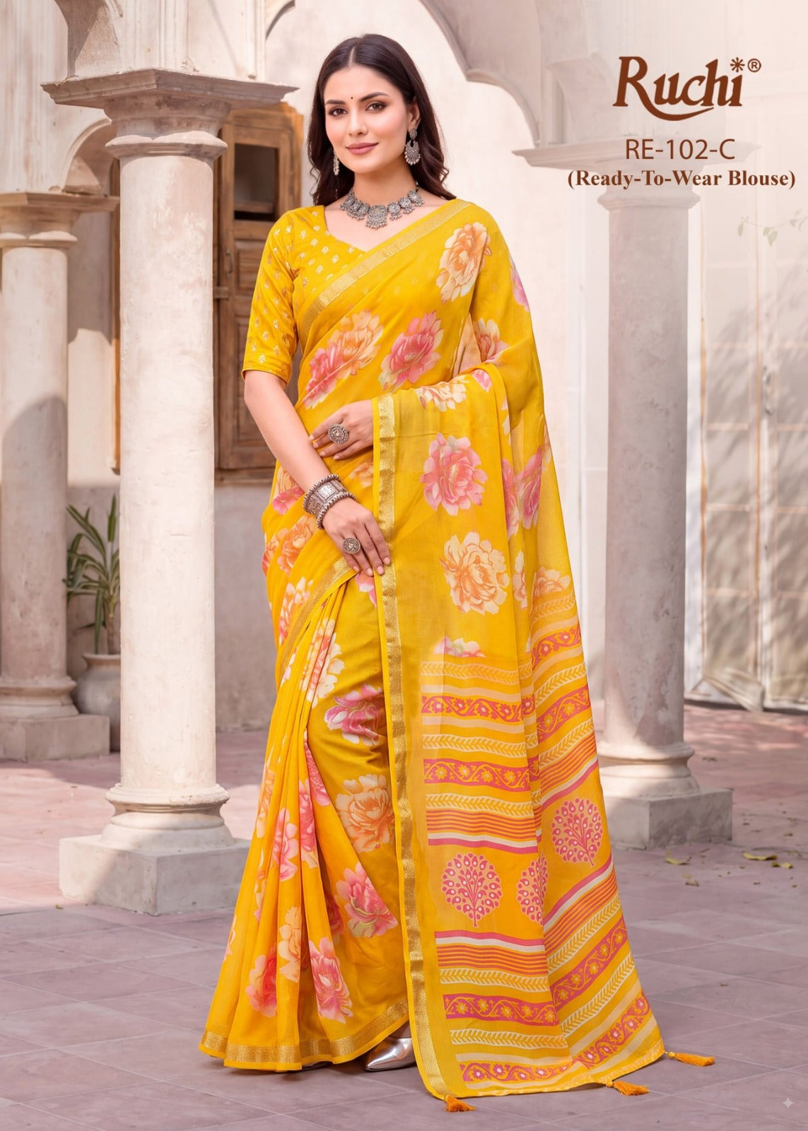 Exclusive Vol 102 Ruchi Georgette Sarees Exporter Gujarat