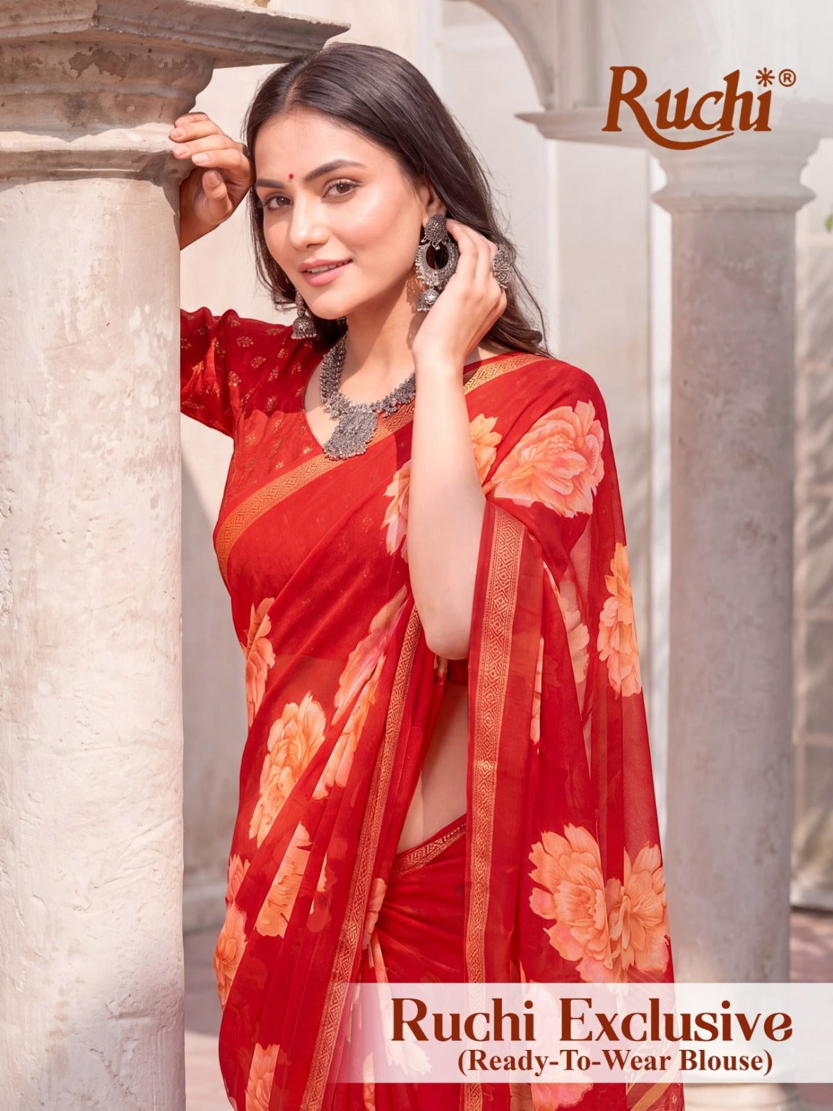 Exclusive Vol 102 Ruchi Georgette Sarees Exporter Gujarat