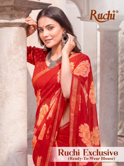 Exclusive Vol 102 Ruchi Georgette Sarees Exporter Gujarat