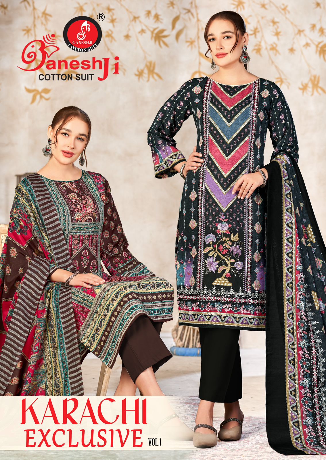 Exclusive Vol 1 Ganeshji Cotton Karachi Salwar Suits Exporter India