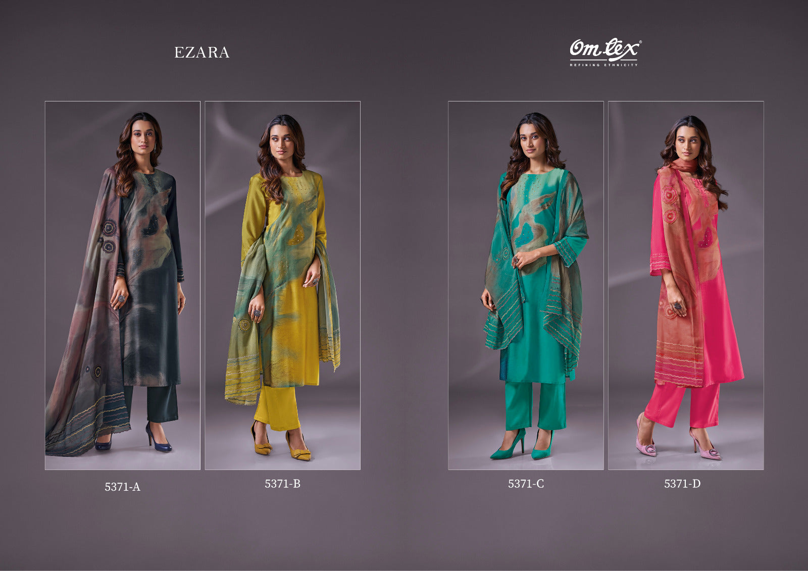 Ezara Omtex Russian Silk Pant Style Suits Exporter India