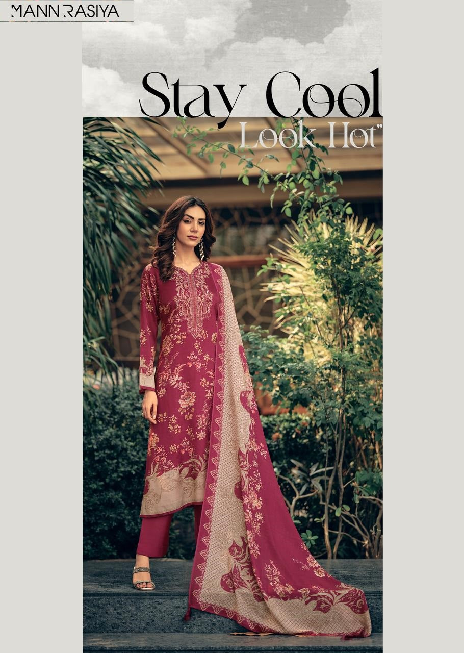 Ezo Mannrasiya Bemberg Muslin Pant Style Suits Wholesaler India