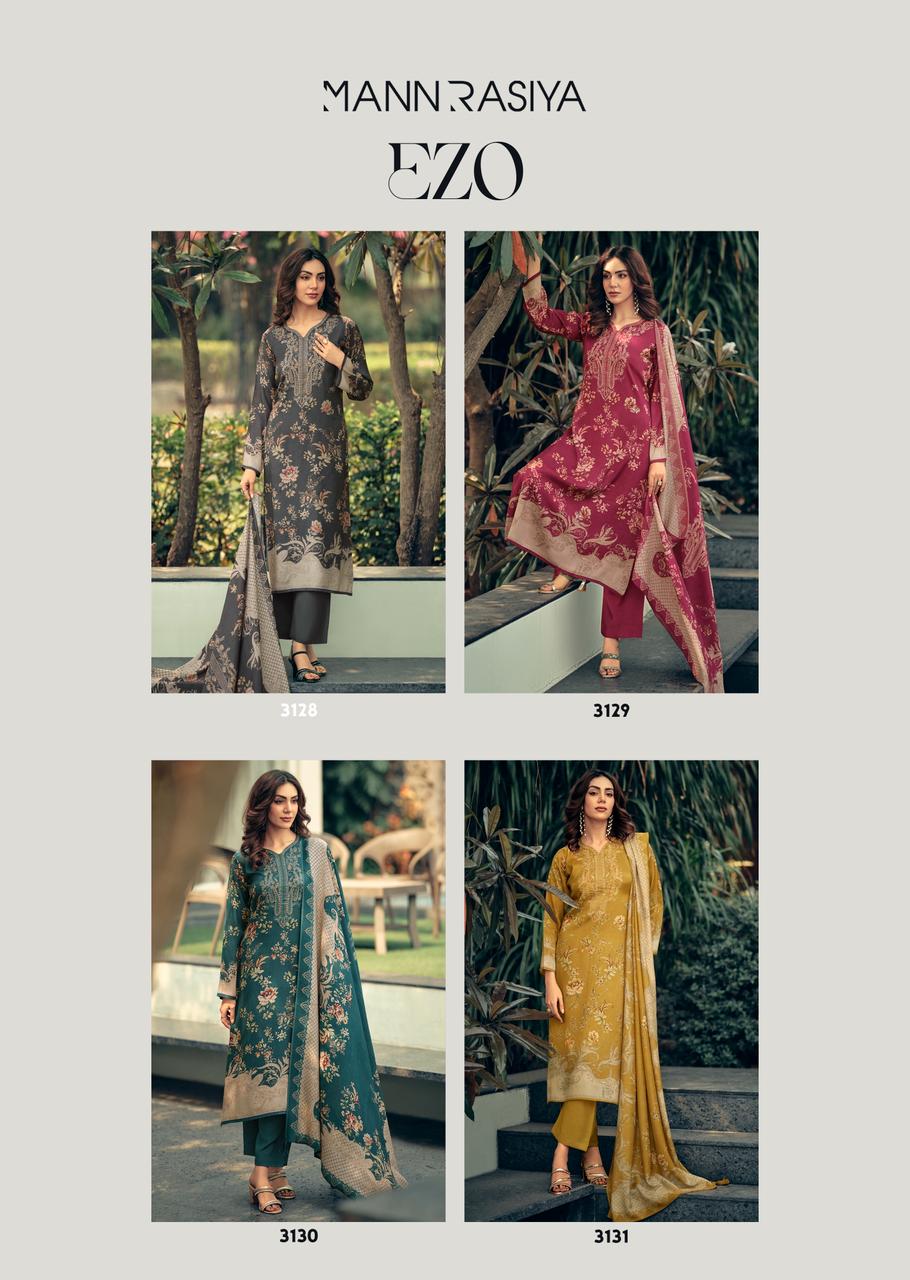 Ezo Mannrasiya Bemberg Muslin Pant Style Suits Wholesaler India